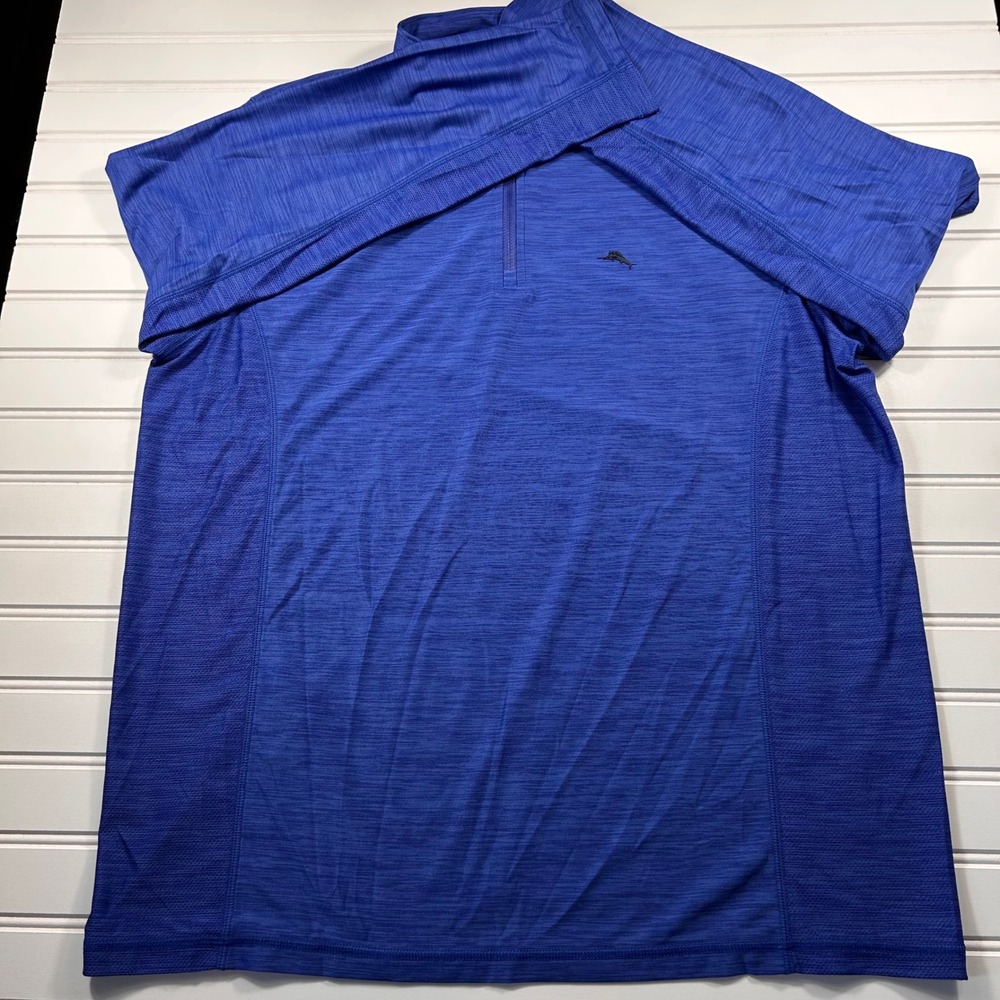 Tommy Bahama IslandZone 1/4 Zip Long Sleeve Pullover Mens M Blue Heathered Golf - Picture 5 of 14